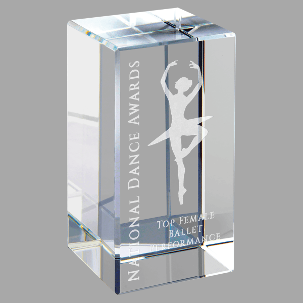 2" X 4 Clear Crystal Block – item CRY1810