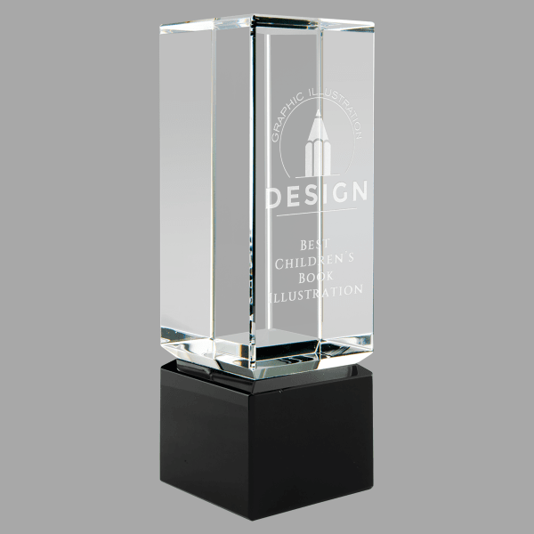2.25" X 7 Crystal Block W-black Base – item CRY1819