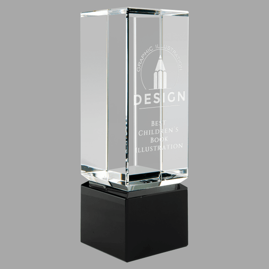 2.25" X 7 Crystal Block W-black Base – item CRY1819