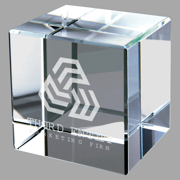 2.5" X 2.5 Crystal Straight Cube – item CRY1865