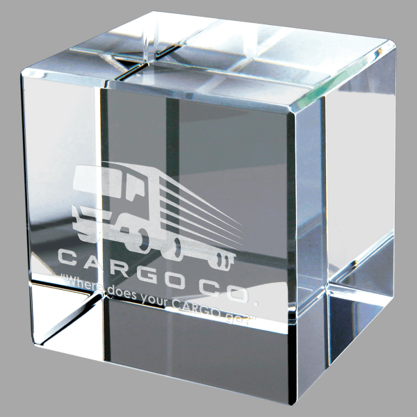 3" X 3 Crystal Straight Cube – item CRY1888