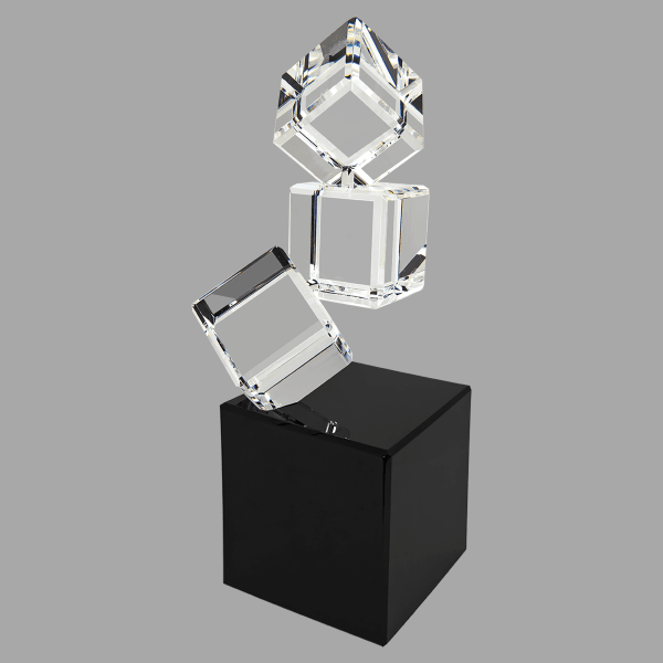 8"3 Crystal Blocks with Black Base – item CRY1933