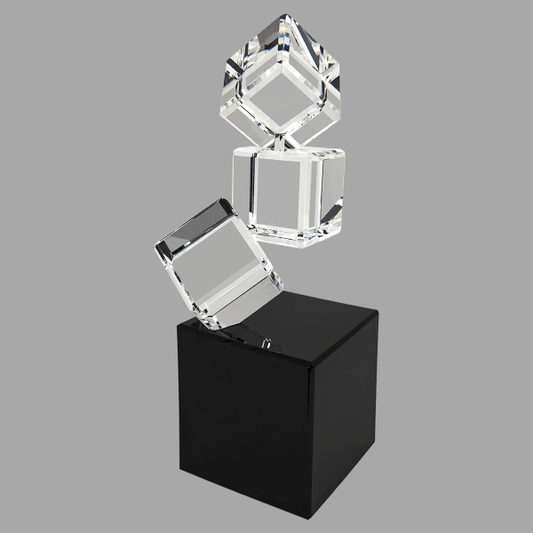 8"3 Crystal Blocks with Black Base – item CRY1933