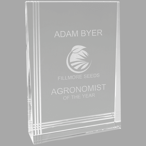 5.5" X 8" Crystal Wedge Award – item CRY2003L