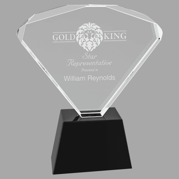 7.25" Crystal Fan with Black Base Award – item CRY2024S