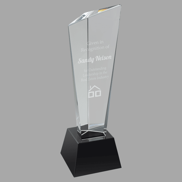 10" Crystal 3 D Rising Peak Award – item CRY23010M