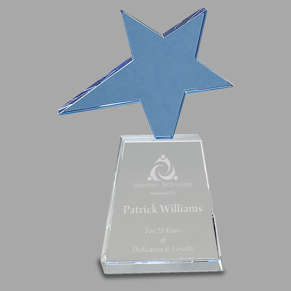 8" Crystal Sht Star Tablet/blue – item CRY242