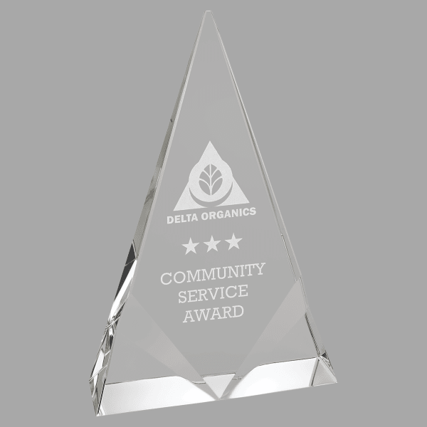 5" X 8" Crystal Triangle Award – item CRY261M