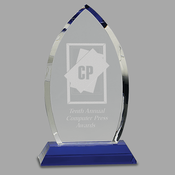 10" Crystal Oval/blue Award – item CRY268