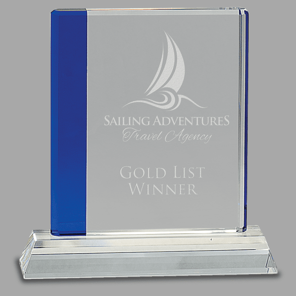 7.25" Crystal Blue Edge Award – item CRY269