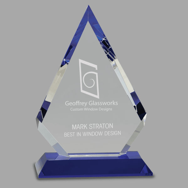 9" Crystal Diamond/blue Award – item CRY272