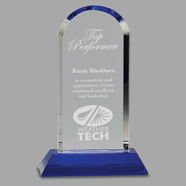 9.25" Crystal Blue Dome Award – item CRY273