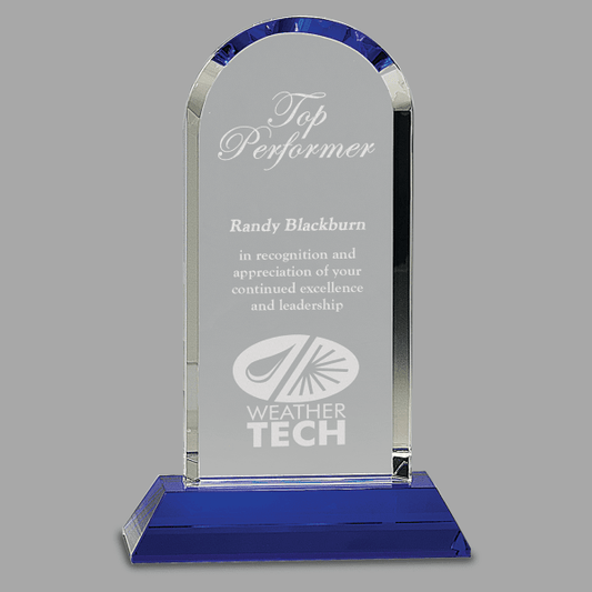 9.25" Crystal Blue Dome Award – item CRY273