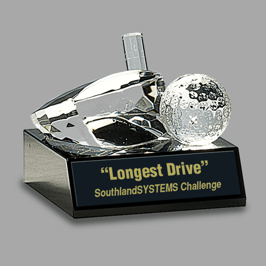 3" Crystal Golf Ball/club Award – item CRY305