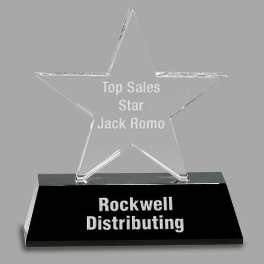 6.75" Star on Black Base Crystal – item CRY312
