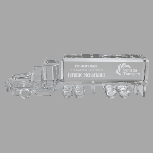10" X 3" Crystal Semi Truck Award – item CRY350L