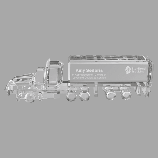 7" X 2.25" Crystal Semi Truck Award – item CRY350M