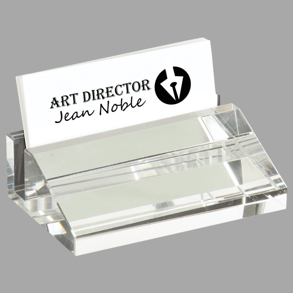 4" X 2.5 Crystal Bus Card Hldr Award – item CRY3611S
