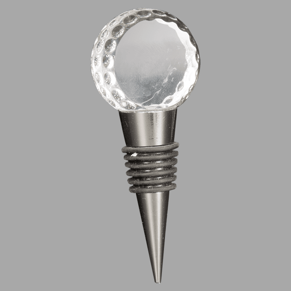 4" Crystal Glf Ball Wine Stppr Award – item CRY3612
