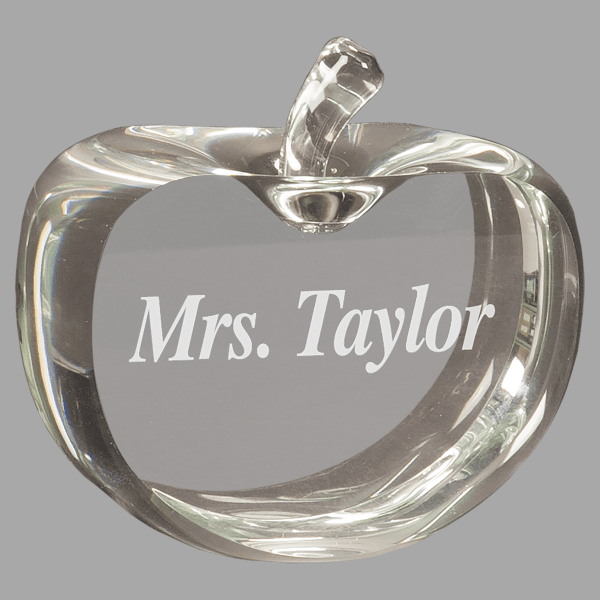3.5" x 3.75" Flat Crystal Apple Award – item CRY3614L image 5