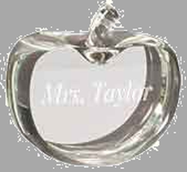 3.5" x 3.75" Flat Crystal Apple Award – item CRY3614L
