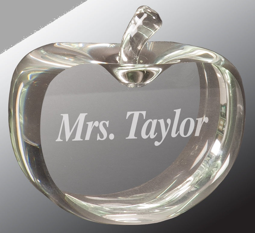 3.5" x 3.75" Flat Crystal Apple Award – item CRY3614L image 3