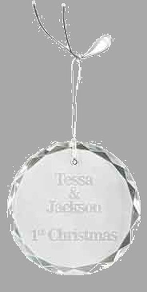 3" Crystal Round Faceted Ornament – item CRY3618
