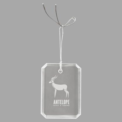 3" Crystal Rect. Clipped Corner Ornament – item CRY3621 image 5