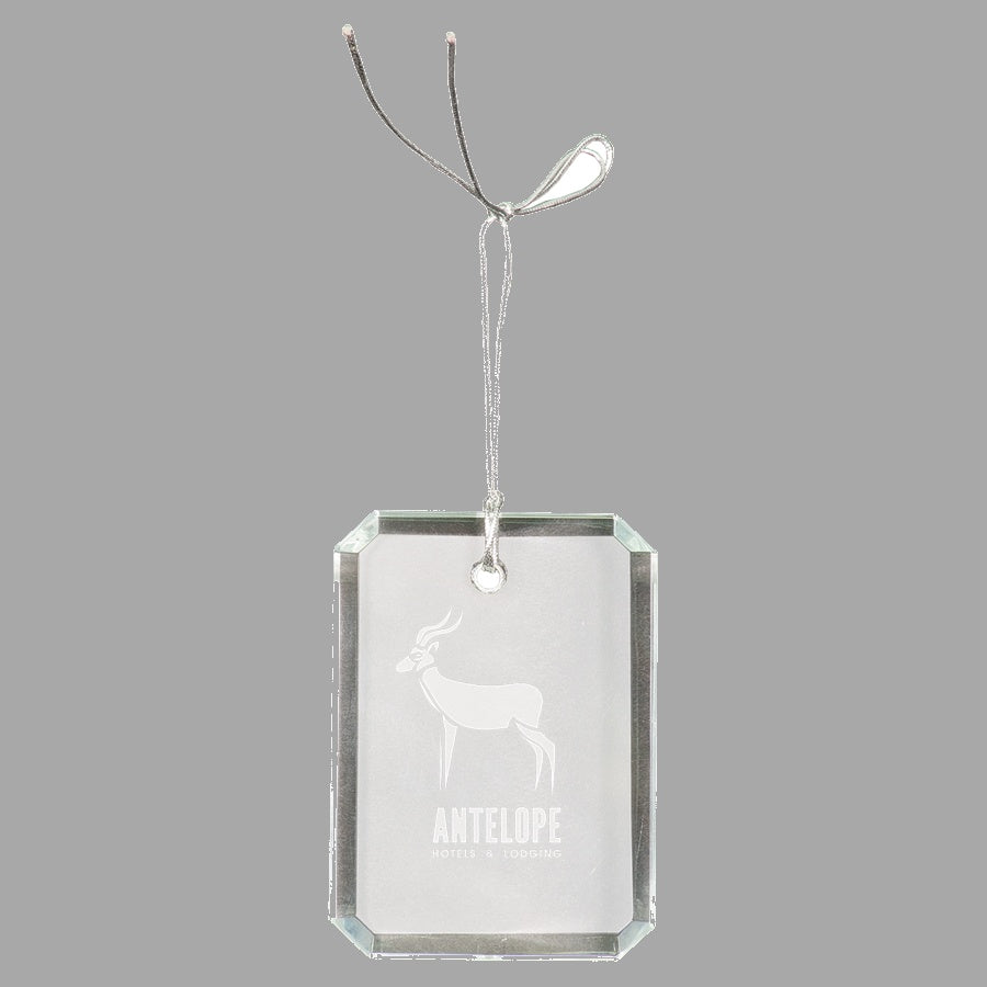 3" Crystal Rect. Clipped Corner Ornament – item CRY3621 image 2