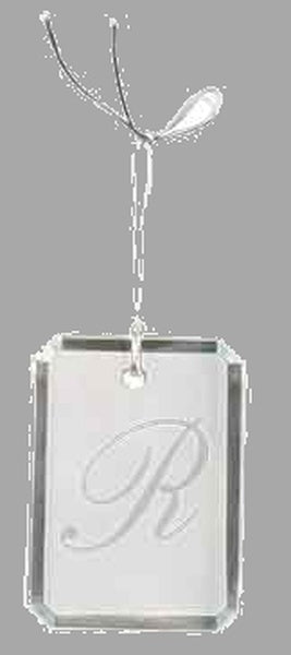 3" Crystal Rect. Clipped Corner Ornament – item CRY3621