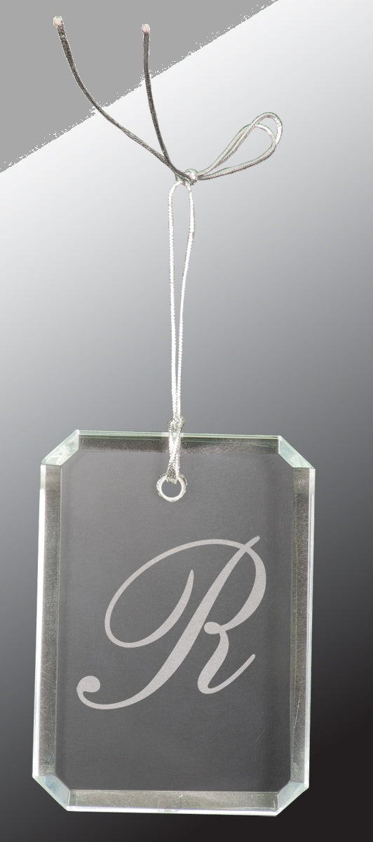 3" Crystal Rect. Clipped Corner Ornament – item CRY3621 image 3