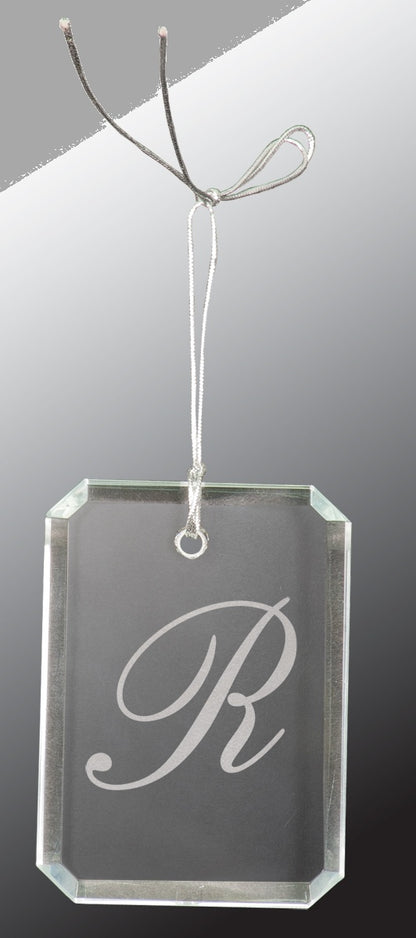 3" Crystal Rect. Clipped Corner Ornament – item CRY3621 image 3