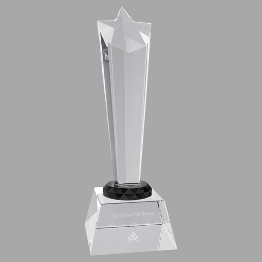 9" Crystal Risng Star with Base – item CRY401