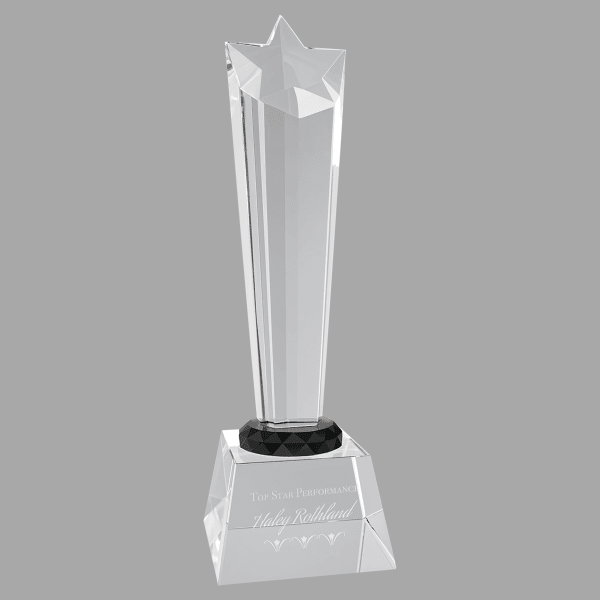 10" Crystal Risng Str with Base Award – item CRY402