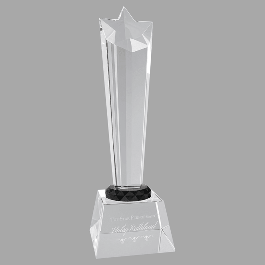 10" Crystal Risng Str with Base Award – item CRY402