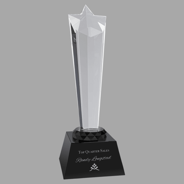9" Crystal Risng Star with Base – item CRY411