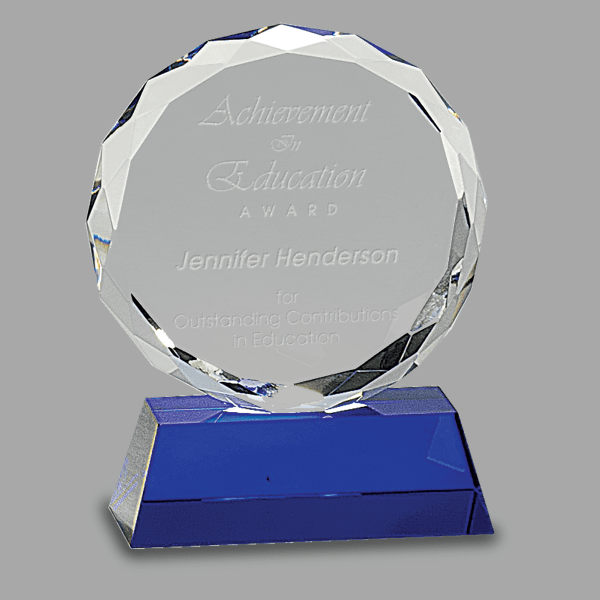 5" Crystal Round with Facet Award – item CRY501S
