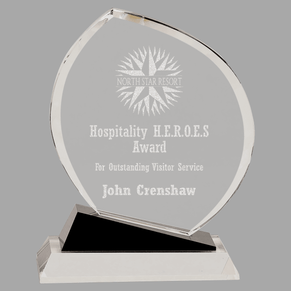 9.5" Crystal Oblong with Base Award – item CRY6215L