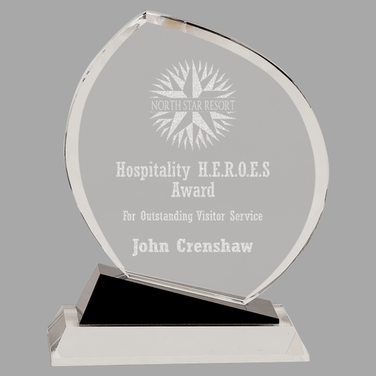9.5" Crystal Oblong with Base Award – item CRY6215L