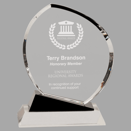 8.5" Crystal Oblong with Base Award – item CRY6215M