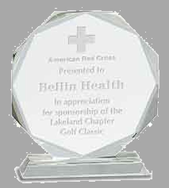 7.25" Clear Crystal Octagon on Pedestal Base Award – item CRY63