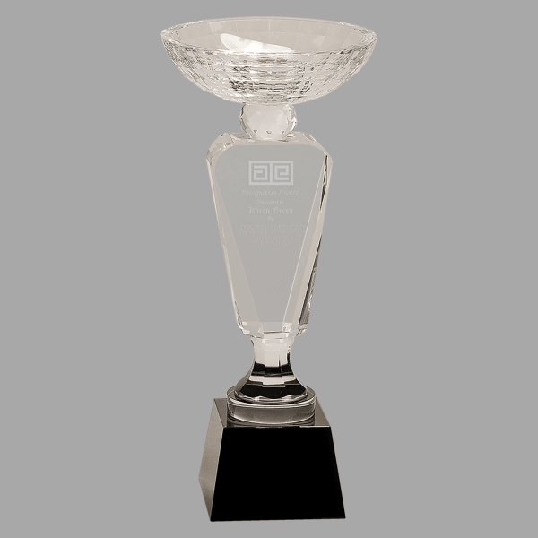 12" Crystal Cup with Black Base – item CRY6302L