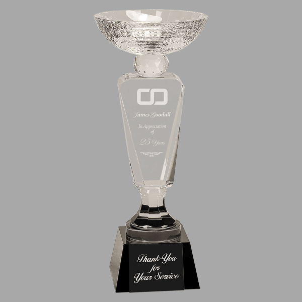 11" Crystal Cup with Black Base – item CRY6302M