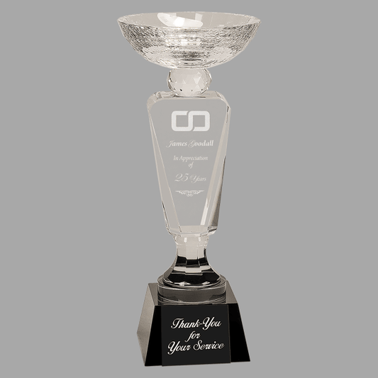 11" Crystal Cup with Black Base – item CRY6302M