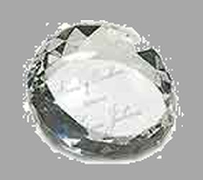 2.5" x 1.75" Clear Round Crystal Facet Paperweight – item CRY65