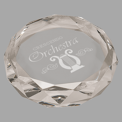 3" Clear Round Crystal Paperweight – item CRY6613 image 2
