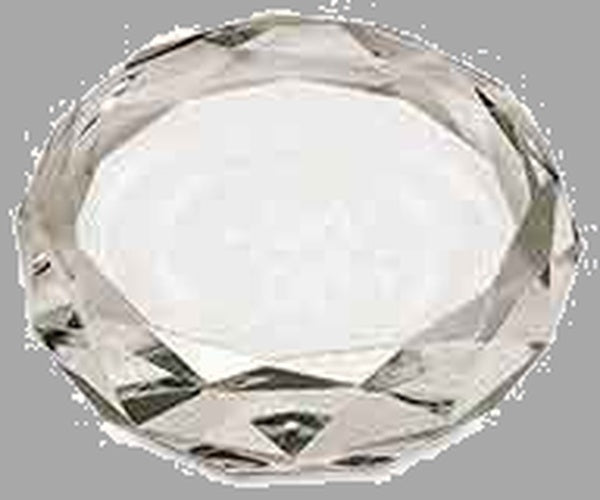 3" Clear Round Crystal Paperweight – item CRY6613