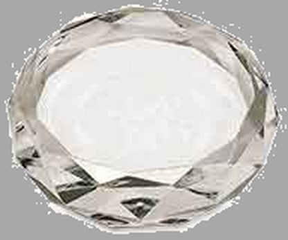 3" Clear Round Crystal Paperweight – item CRY6613