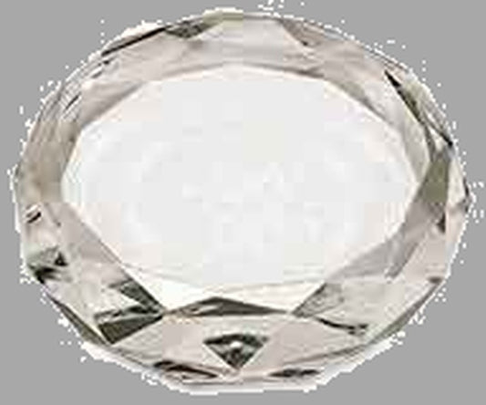3" Clear Round Crystal Paperweight – item CRY6613