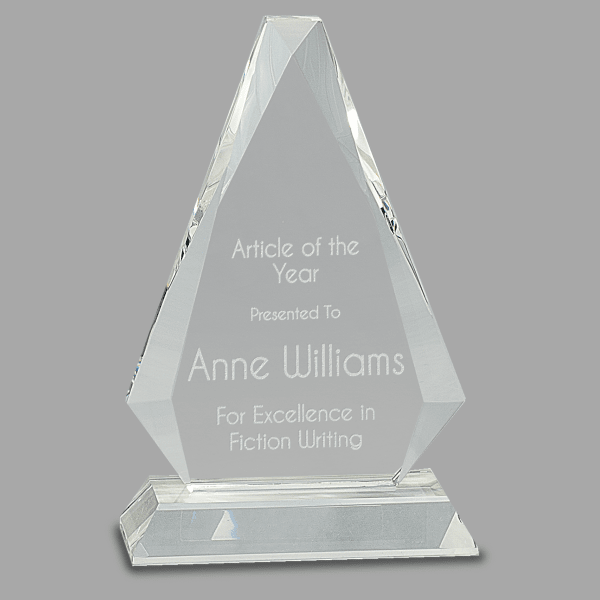 8" Crystal Triangle Award – item CRY67